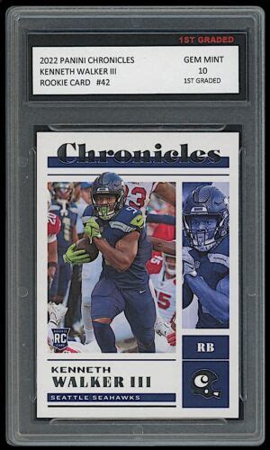 KENNETH WALKER III 2022 PANINI CHRONICLES 1ST GRADED 10 NFL ROOKIE CARD