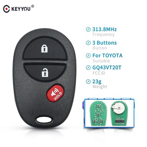 Keyyou Gq Vt T Mhz Complete Car Buttons Remote Key For Toyota