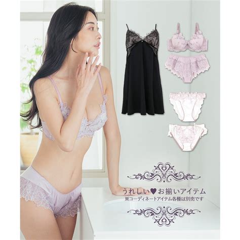 フランデランジェリー fran de lingerie 軽やかに揺れるチュールフラワー デイリー使いに ノーブルティアラブラ ショーツ ショーツ返品不可商品 ブラウン