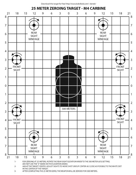 Military 25 Yard Zero Target Printable