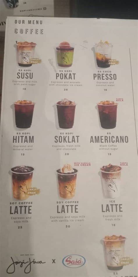 Menu At Kopi Janji Jiwa Grand Wisata Bekasi Regency