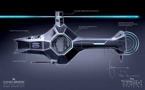 Fashion and Action: TRON Uprising Light Chopper Concept Art by Daniel Simon