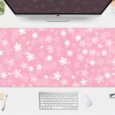 Strawberry Milk Desk Mat Kawaii Pastel Pink Gaming Mousepad Etsy