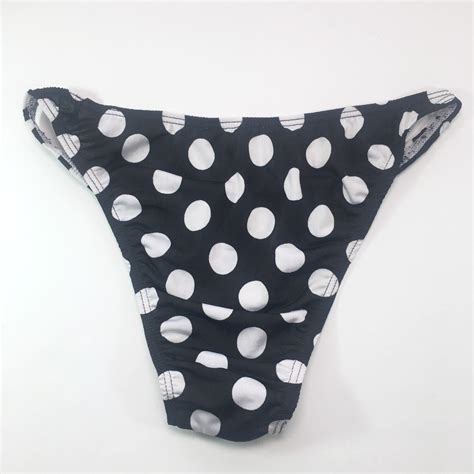 K P Mens String Bikini String Narrow Waist Printed Jersey White Dots Colors Ebay