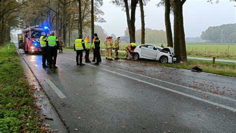 Twee Gewonden Bij Frontale Botsing Tegen Boom