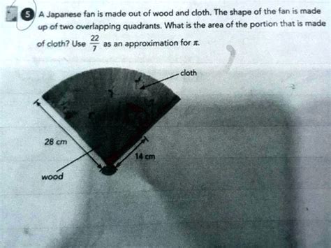 Solved A Japanese Fan Is Made Out Of Wood And Cloth The Shape Of The