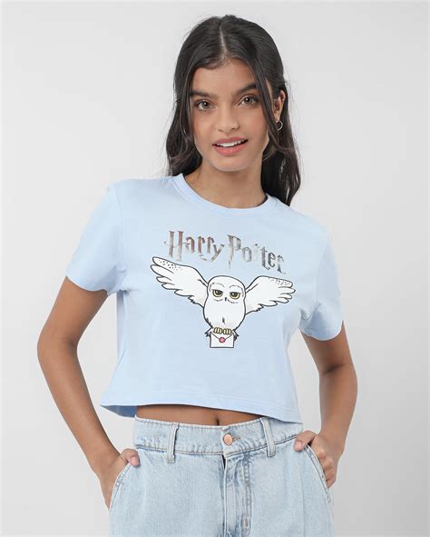 Riachuelo Camiseta Cropped Juvenil Edwiges Harry Potter Azul Warner