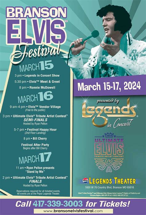 17th Annual Branson Elvis Festival March 15 17 2024 Branson Show