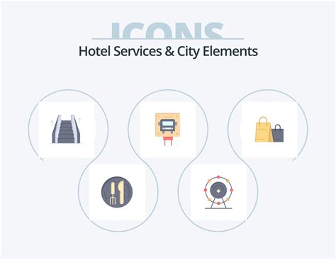 Hotel Services And City Elements Flat Icon Pack Icon Design Handbag