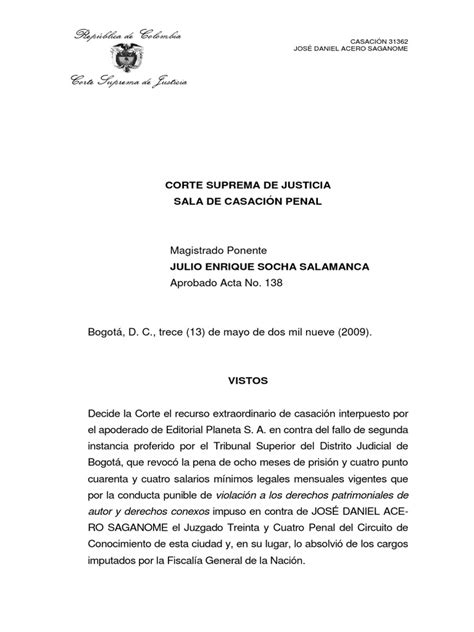 Casación 31362 Pdf Derecho Penal Delito