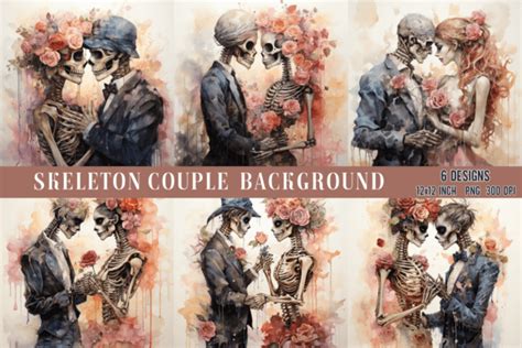 Skeleton Couple Background Graphic by Babydell Art · Creative Fabrica