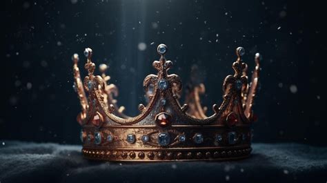 Premium AI Image | Gold Royal King Crown on dark background
