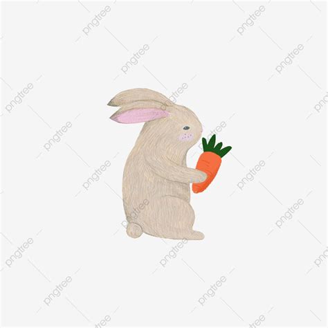 Cartoon Cute Grey Rabbit Radish Element Design Cartoon Cute Element