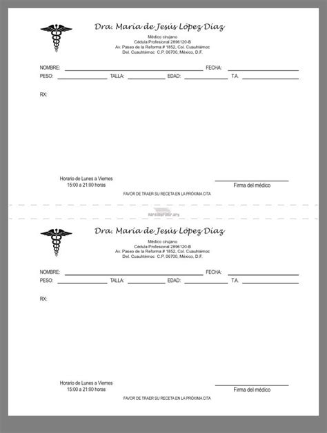 Formato De Receta Medica Para Imprimir Pdf Artofit