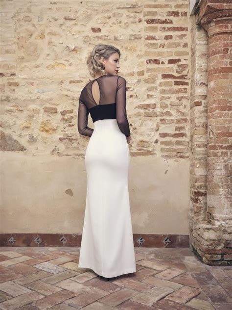 Nuribel Vestido Fiesta Blanco Y Negro Colecci N