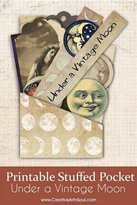 Printable Junk Journal Ephemera Printable Moon Clipart Under A