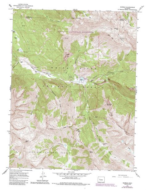 Marble Topographic Map 124000 Scale Colorado