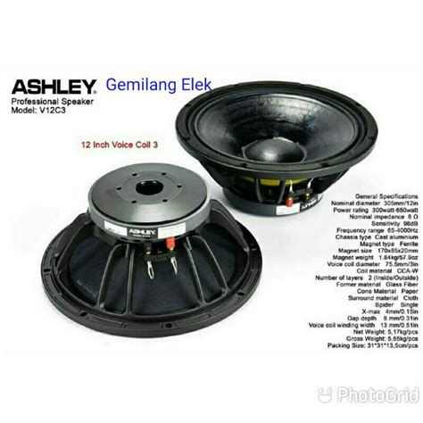 Jual Speaker ASHLEY 12 Inch V12C3 Original Shopee Indonesia