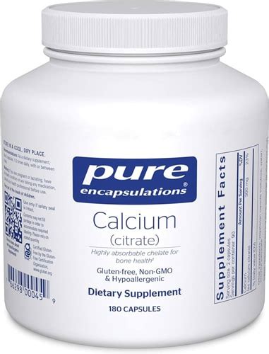 Pure Encapsulations Calcium Citrate Capsules Vitacost