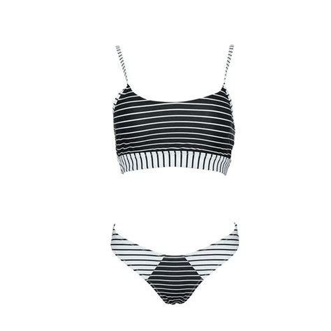 Sexy Striped Push Up Brazilian Bikini Set Stripe Bikinis Women Swimwear Biquini Bathing Suit