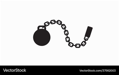 Iron ball and chain icon Royalty Free Vector Image