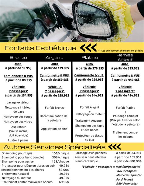 Forfaits Esthetique 2022 Hiver Garage DM Centre Multiservices