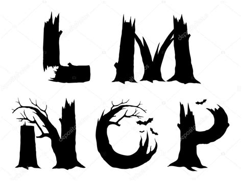 Halloween horror alphabet letters LMNOP — Stock Vector © a__n #54671183