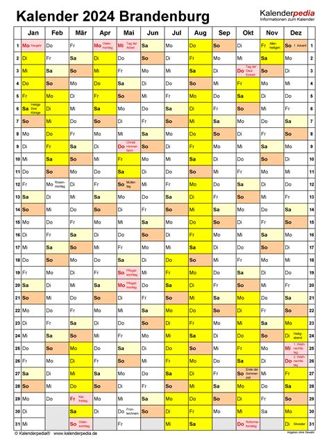 Brandenburg 2024 Ein Überblick über Ferien Und Feiertage Planung
