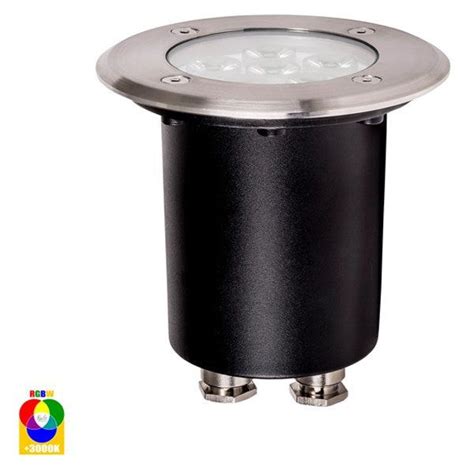 Metro Round Inground Lights RGBW In 316 Stainless Steel Havit Lighting