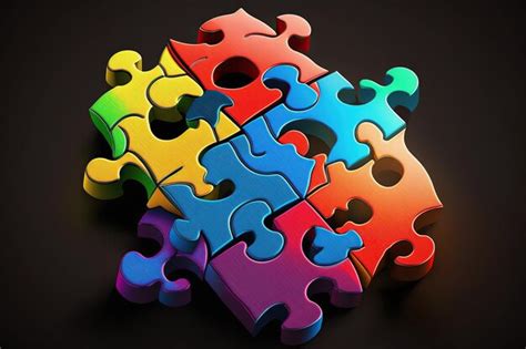 Premium Ai Image Ai Generated Illustration Colorful Jigsaw Puzzle