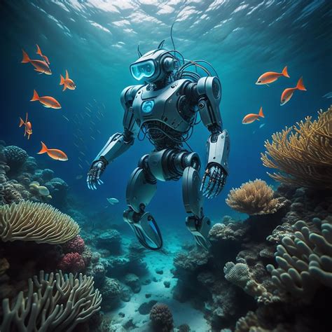 Premium Ai Image A Diver Is Swimming Next To A Coral Reef With Small