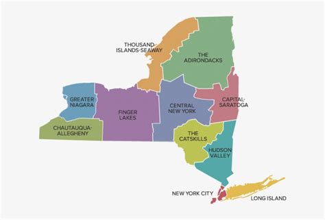 Regions Of New York State - New York Regions Map - Free Transparent PNG ...