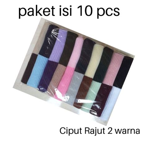 Jual Paket Isi Pcs Bandana Ciput Rajut Warna Premium Shopee