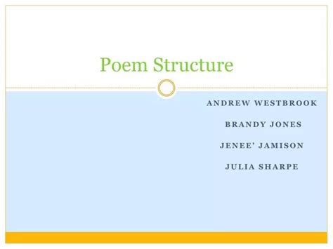 PPT - Poem Structure PowerPoint Presentation, free download - ID:1993694