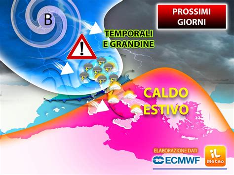 Meteo PROSSIMI GIORNI ITALIA CONTESA Tra TEMPORALI GRANDINE E CALDO