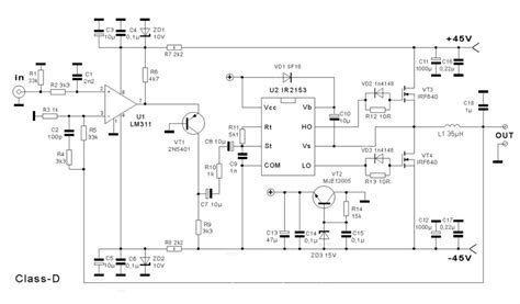 400 W Class D Amplifier Circuit And Pcb Layout