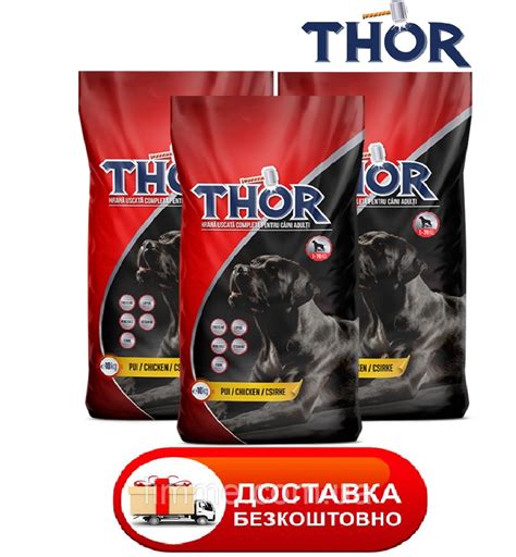 (БЕЗКОШТОВНА ДОСТАВКА) Сухий корм для собак THOR with beef (яловичина ...