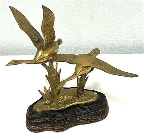 Flying Geese Brass Sculpture Auctionology Llc