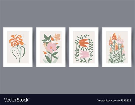 Still Life Flowers Organic Ecology Wall Art Print Vector Image