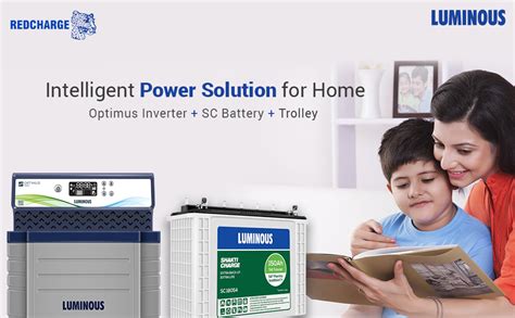 Luminous Inverter Battery Combo With Tall Tubular Trolley Optimus