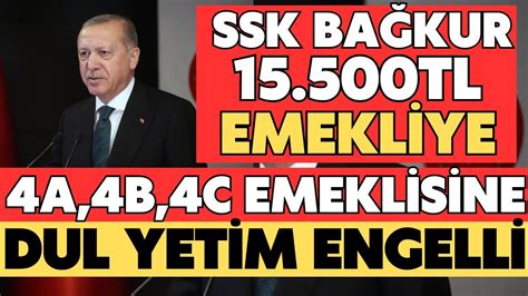 EMEKLİ SSK BAĞ KUR 4A 4B 4C 15 500TL YENİ EK ZAM ENFLASYON VERİLERİ