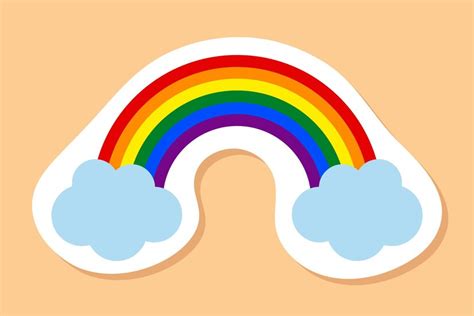 Premium Vector Rainbow With Clouds Sticker Pride Month Vector Design Element