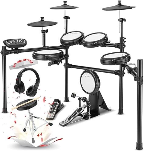 Donner Ded 400 Electric Drum Set Electric Drums With Quiet Mesh Heads Elite Drum Module Solid