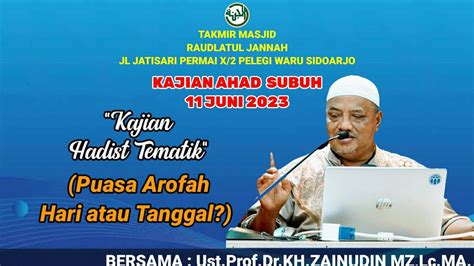 Puasa Arofah Hari Atau Tanggal Ust Prof Dr Kh Zainudin Mz Lc Ma