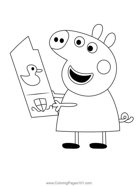 Peppa Pig Read Coloring Page for Kids - Free Peppa Pig Printable ...