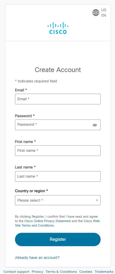 login  account  cisco