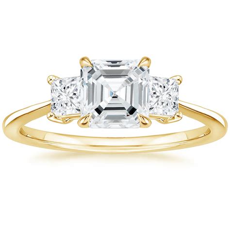 Emerald Cut Three Stone Diamond Ring Rhiannon