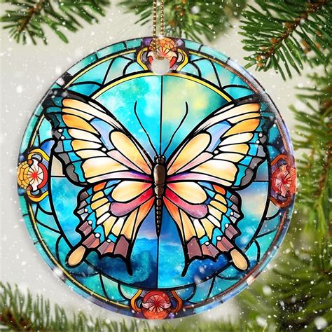 Butterfly Christmas Ornament Butterfly Ceramic Ornaments Gifts For