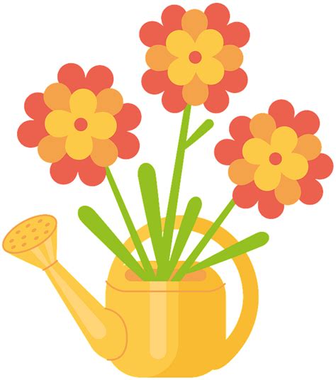 Flowers In Watering Can Clipart Illustration Png Download Full