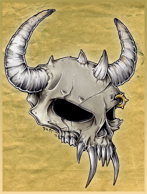 Demon Skull By Loony Madness On Deviantart